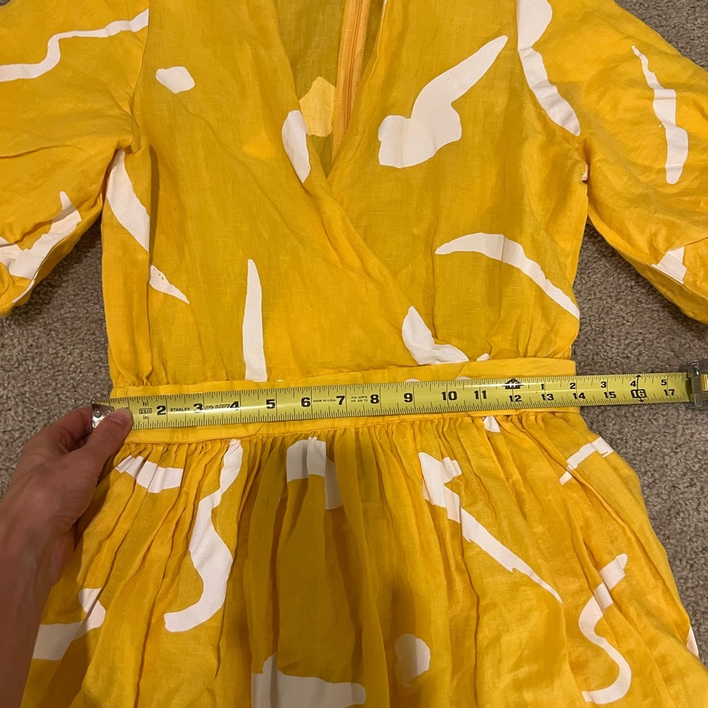 LOVEBIRDS NWOT Elegant Yellow Maxi Dress Tuckernuck Pockets Small Linen/Cotton - Picture 9 of 11